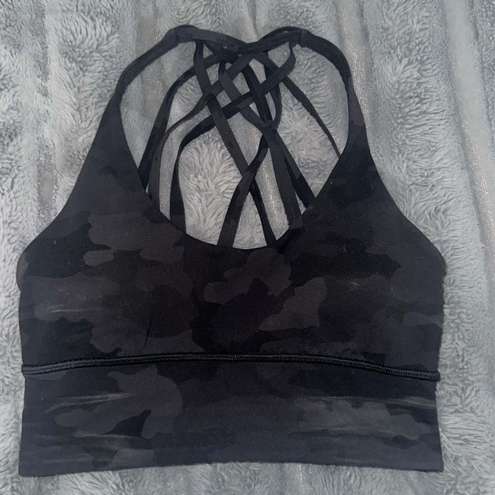lululemon camo strappy bra